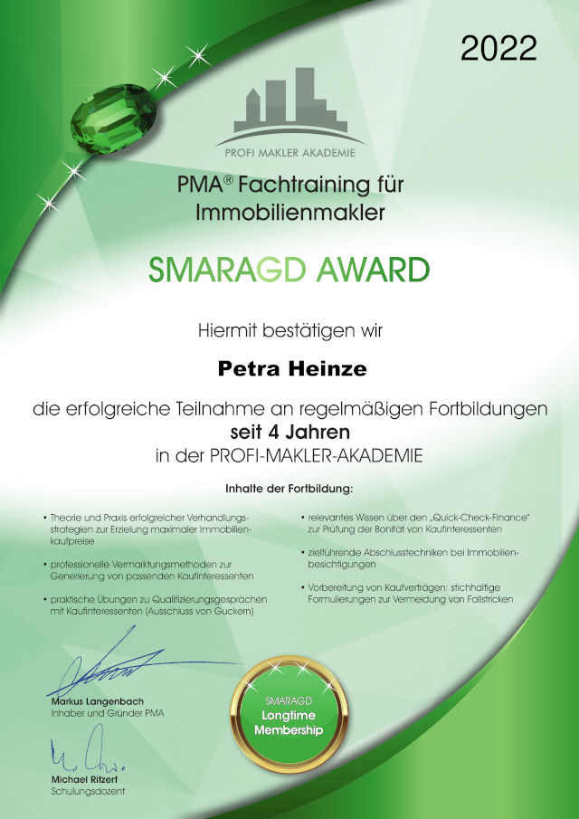 PMA-Fachtraining Urkunde 2022