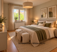 Schlafzimmer Eltern mit Möblierungsvorschlag